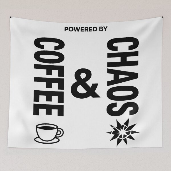 Item preview, Powered By Coffee And Chaos Mom Life Motherhood Survival Typography Design designed and sold by GiftsForge.