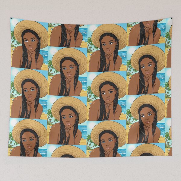 Item preview, A Drawing of Janelle Monáe on a beach in Costa Rica designed and sold by MattBStickers.