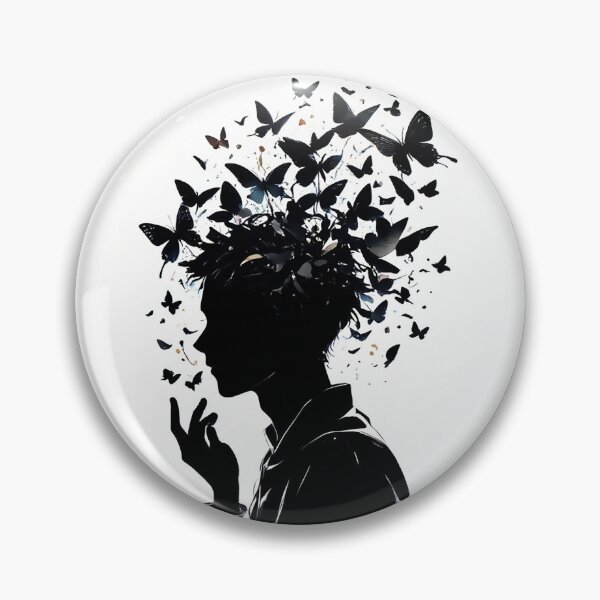 Item preview, Thought in Flight: Silhouette of the Mind with Butterflies designed and sold by S-Viirgo.