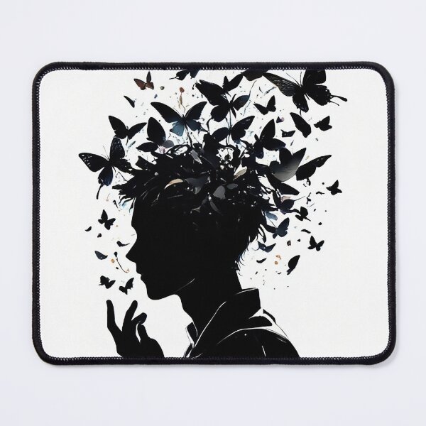 Item preview, Thought in Flight: Silhouette of the Mind with Butterflies designed and sold by S-Viirgo.