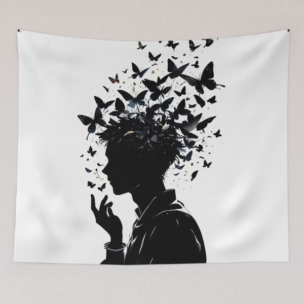 Item preview, Thought in Flight: Silhouette of the Mind with Butterflies designed and sold by S-Viirgo.