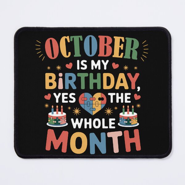 Item preview, October Birthday Puzzle Heart Birthday Month Design designed and sold by KristenosNehk.
