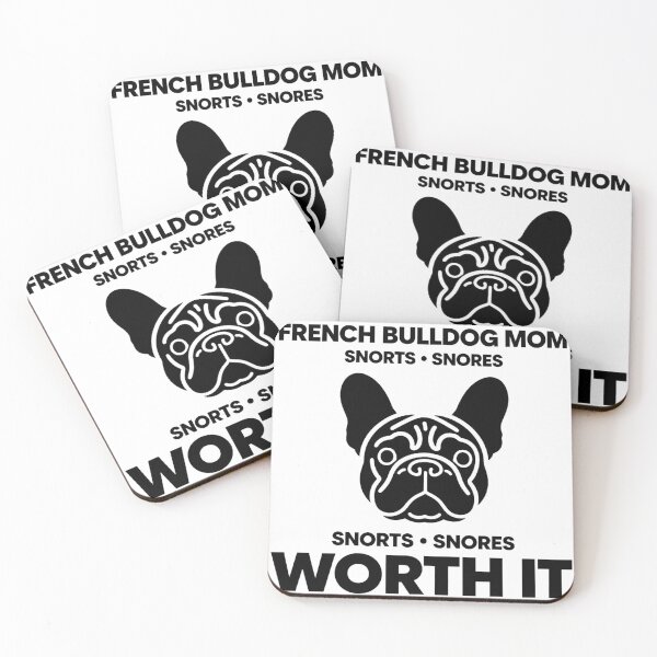 Item preview,  French Bulldog Mom Snorts Snores Worth It Funny Frenchie Typography Design designed and sold by GiftsForge.
