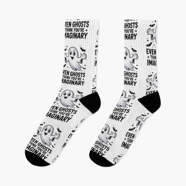 Item preview, Cute Kawaii Ghost Pun – Funny Halloween “Even Ghosts Think You’re Imaginary” Spooky Cute Cartoon Design designed and sold by BrainBubbleArt.