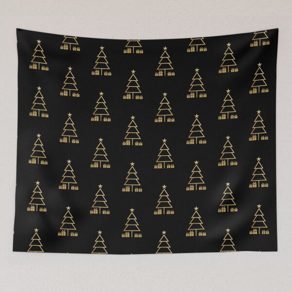 Item preview, Minimalist Gold Christmas Tree with Gifts – Elegant Holiday Art designed and sold by FUIRY .