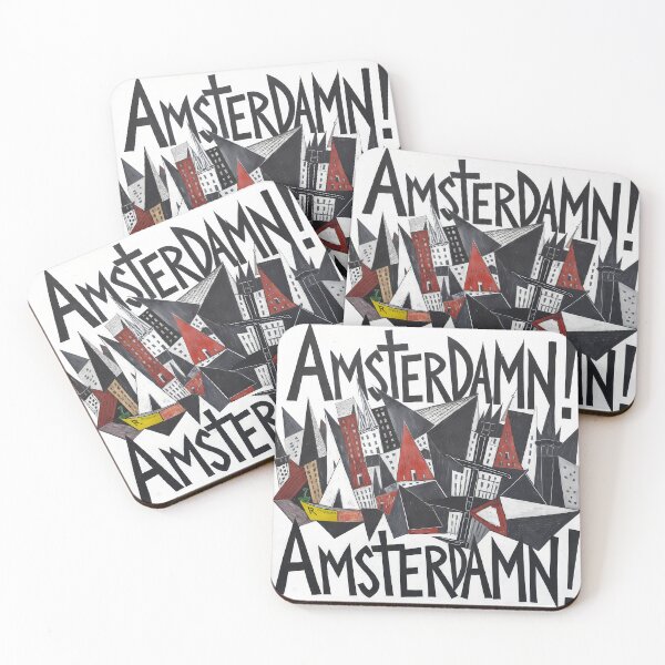 Item preview, “Amsterdamn!” Minimal Contemporary Art Print designed and sold by OzzFrequency.