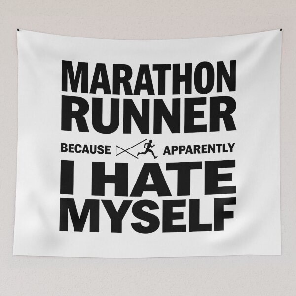 Item preview, Marathon Runner Because Apparently I Hate Myself Funny Running Typography designed and sold by GiftsForge.
