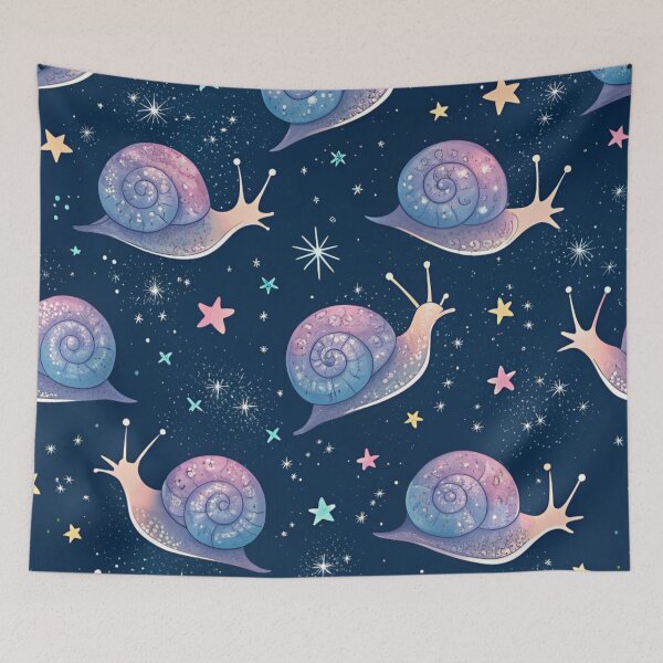 Item preview, Cosmic Neon Snails Pattern designed and sold by Lucky 777.