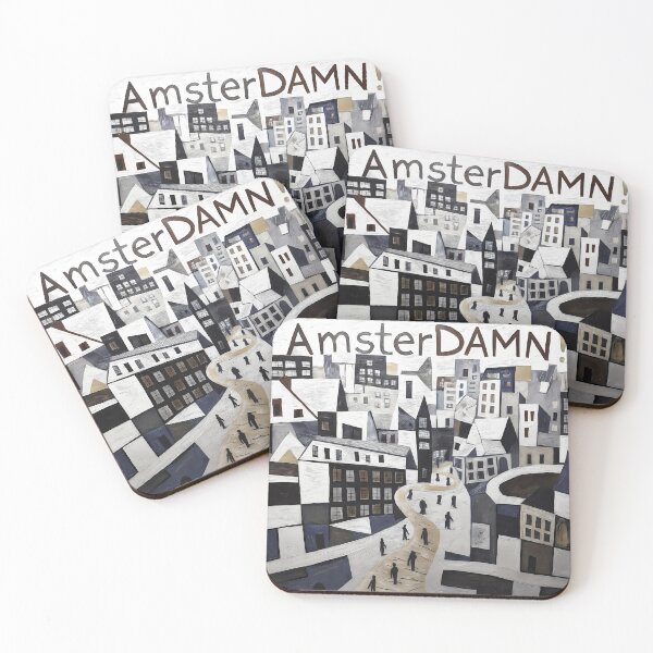 Item preview, “Amsterdamn!” Minimal Contemporary Art Print designed and sold by OzzFrequency.