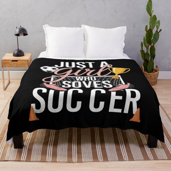 Item preview, girl who loves soccer just soccer player champion trophy sport designed and sold by Gogetgiggles.