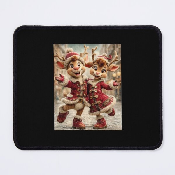 Item preview, a pair of reindeer celebrating Christmas designed and sold by zuzzelek44.