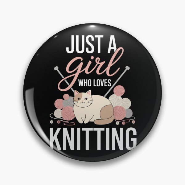 Item preview, Girl Who Loves Knitting Cat Wool Yarn Needlework Fiber Arts designed and sold by Gogetgiggles.