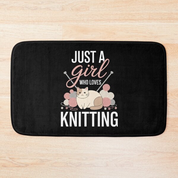 Item preview, Girl Who Loves Knitting Cat Wool Yarn Needlework Fiber Arts designed and sold by Gogetgiggles.