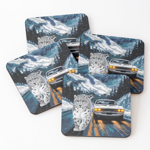 Item preview, Leopard and car in the full moon. designed and sold by MyHappyArtShop.