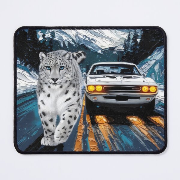 Item preview, Leopard and car in the full moon. designed and sold by MyHappyArtShop.
