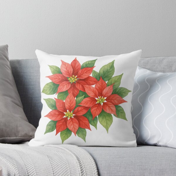 Item preview, Watercolor Poinsettia Christmas Flowers - Holiday Floral Art designed and sold by PunchDrop.