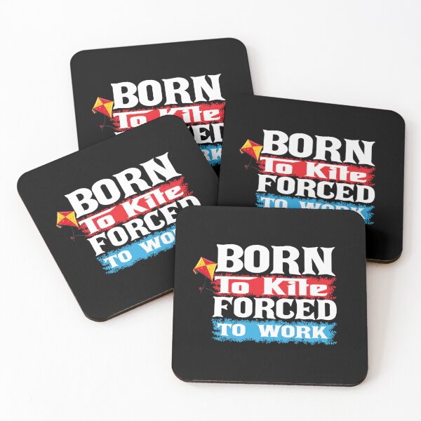 Item preview, Born to Kite Forced to Work Funny Kitesurfing Sarcasm Kiteboarding Gift Idea designed and sold by karibov.