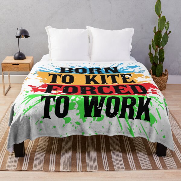 Item preview, Born to Kite Forced to Work – Funny Kitesurfing Quote Gift for Kite Flying & Wind Sport Lovers designed and sold by karibov.