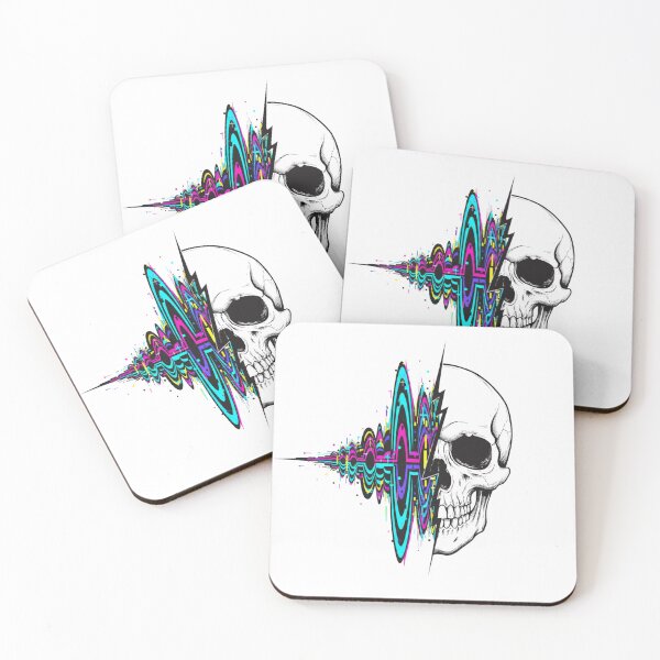 Item preview, Psychedelic Skull Soundwave – Vibrant Trippy Skull Art designed and sold by ZYNORAworld.