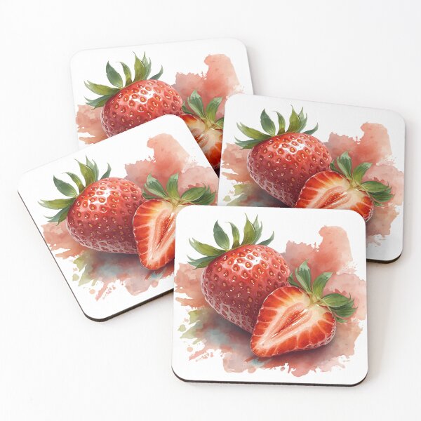Item preview, Strawberry & Strawberry Slice, Fresh Fruit Illustration designed and sold by Moodune.