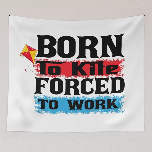 Item preview, Born to Kite Forced to Work – Funny Kitesurfing Quote Gift for Kite Flying & Wind Sport Lovers designed and sold by karibov.