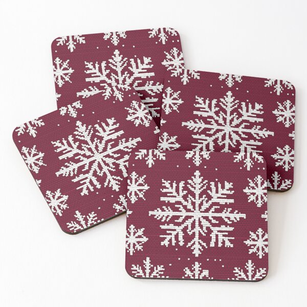 Item preview, Nordic Snowflake Knitted Pattern – Red Winter Cross-Stitch Embroidery Design designed and sold by MiraLumeStudio.