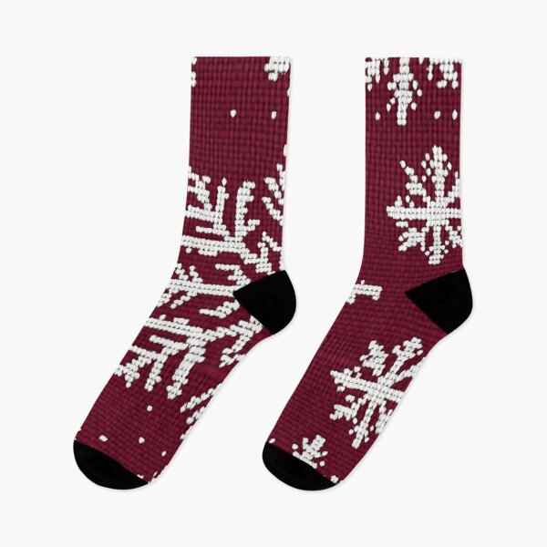 Item preview, Nordic Snowflake Knitted Pattern – Red Winter Cross-Stitch Embroidery Design designed and sold by MiraLumeStudio.