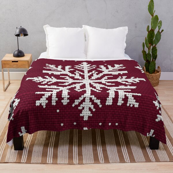 Item preview, Nordic Snowflake Knitted Pattern – Red Winter Cross-Stitch Embroidery Design designed and sold by MiraLumeStudio.