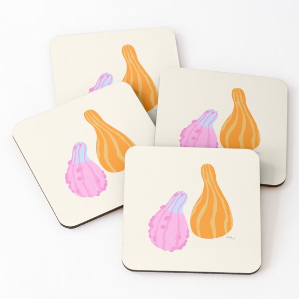 Item preview, Pink and Orange Gourds Illustration Autumn Fall Harvest Art designed and sold by RosalindeClara.