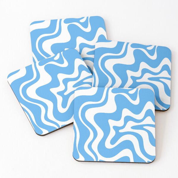 Item preview, Retro Liquid Swirl Abstract Pattern in Contemporary Blue and White designed and sold by kierkegaard.