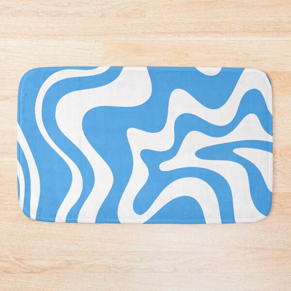 Item preview, Retro Liquid Swirl Abstract Pattern in Contemporary Blue and White designed and sold by kierkegaard.