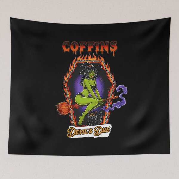 Item preview, Devil's Due - Sexy Witch Pinup Coffin  designed and sold by CoffinsArt.