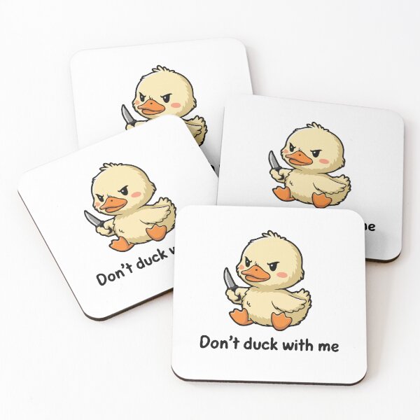 Item preview, Don't Duck With Me - Cute Chaotic Duck with Knife - Funny Meme Cartoon | Kawaii Aggressive Duck Art designed and sold by BrainBubbleArt.