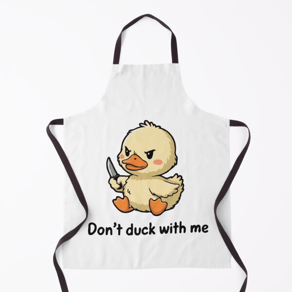 Item preview, Don't Duck With Me - Cute Chaotic Duck with Knife - Funny Meme Cartoon | Kawaii Aggressive Duck Art designed and sold by BrainBubbleArt.