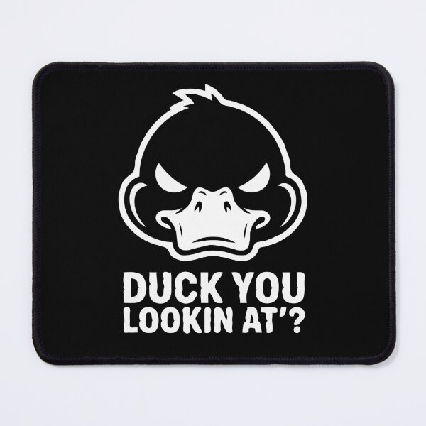 Item preview, Angry Duck Mascot – Funny “Duck You Lookin’ At?” Design | Bold Attitude Animal Graphic | Sarcastic Cartoon Illustration designed and sold by BrainBubbleArt.