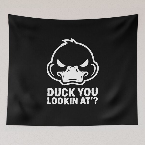 Item preview, Angry Duck Mascot – Funny “Duck You Lookin’ At?” Design | Bold Attitude Animal Graphic | Sarcastic Cartoon Illustration designed and sold by BrainBubbleArt.