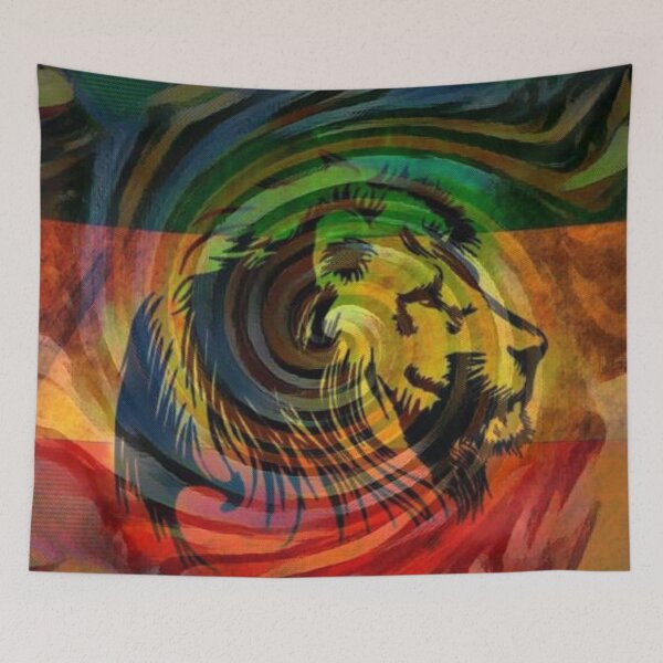 Item preview, Rasta Lion Reggae Spirit – Jamaican Roots Art designed and sold by Vintage by Kaya.