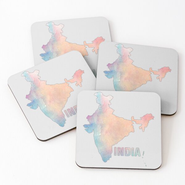 Item preview, Watercolor India Map – Pastel Travel Art designed and sold by mashmosh.