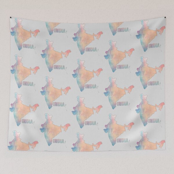Item preview, Watercolor India Map – Pastel Travel Art designed and sold by mashmosh.
