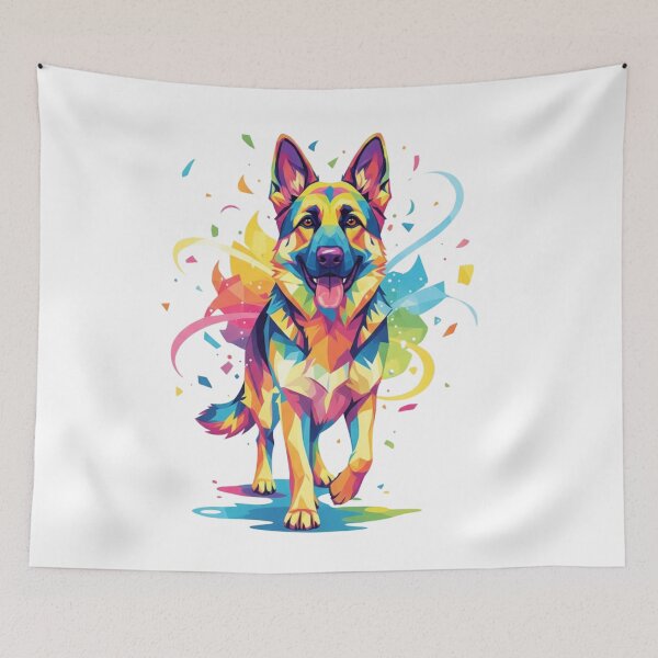 Item preview, German Shepherd Rainbow Camouflage: Living Geometric Art designed and sold by bsbd-action.