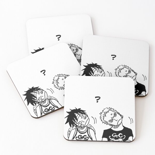 Item preview, One Piece Luffy & Zoro Confused Meme | Duo Manga Panel Sticker & Merch designed and sold by Mangartist07.