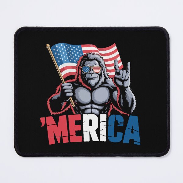 Item preview, Patriotic Gorilla ’Merica Art – Funny USA Flag Design, American Pride Illustration, 4th of July Freedom Graphic designed and sold by BrainBubbleArt.