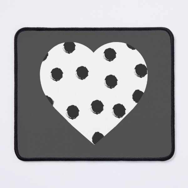 Item preview, Polka dot black and white heart pattern designed and sold by MyYellowBird.