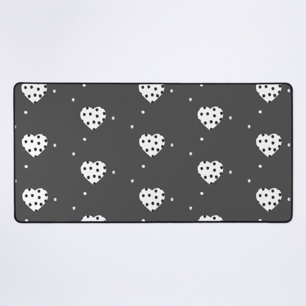 Item preview, Polka dot black and white heart pattern designed and sold by MyYellowBird.