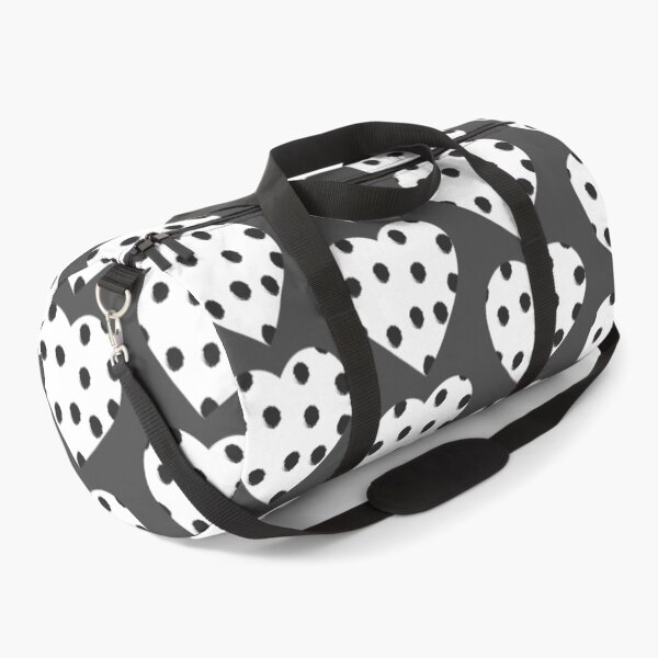 Item preview, Polka dot black and white heart pattern designed and sold by MyYellowBird.