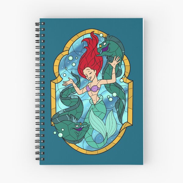 Item preview, stained glass Ariel with flotsam and jetsam | tattoo flash style  designed and sold by Reverie'sRealm.