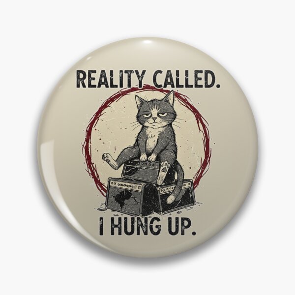 Item preview, Reality Called I Hung Up Grunge Cat T-Shirt Design designed and sold by catastrocat.