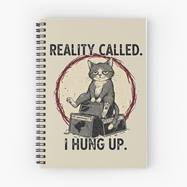 Item preview, Reality Called I Hung Up Grunge Cat T-Shirt Design designed and sold by catastrocat.