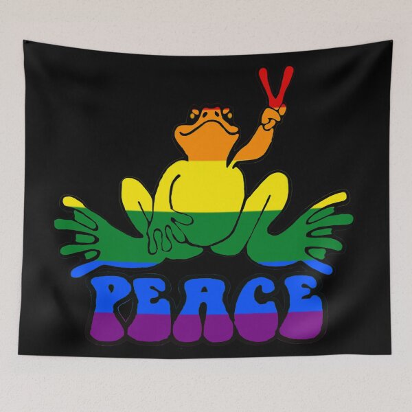 Item preview, Multicolored Lined Peace Frog designed and sold by natnat7w.