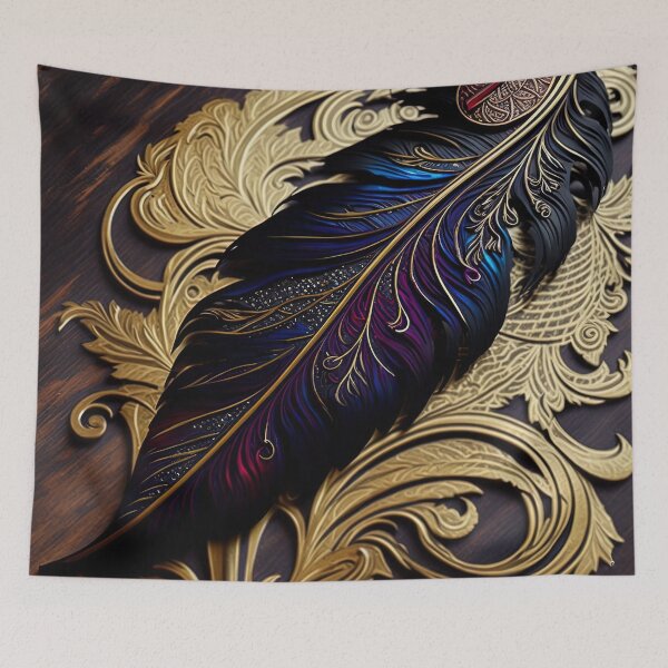 Item preview, Dark Feather of Elegance – When Darkness Shines in Splendor | Gothic & Mystic Art designed and sold by Traumrausch.